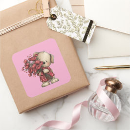 Adesivo Quadrado Cute Dog 3 Inch Sticker – Adorable Kawaii Design