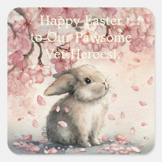 Adesivo Quadrado Cute Easter Card for Veterinary Personal