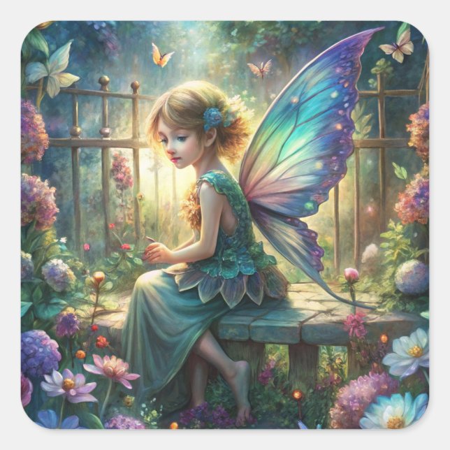 Adesivo Quadrado Cute Fairy  (Frente)