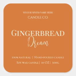 Adesivo Quadrado Cute Gingerbread Man Christmas Candle Label