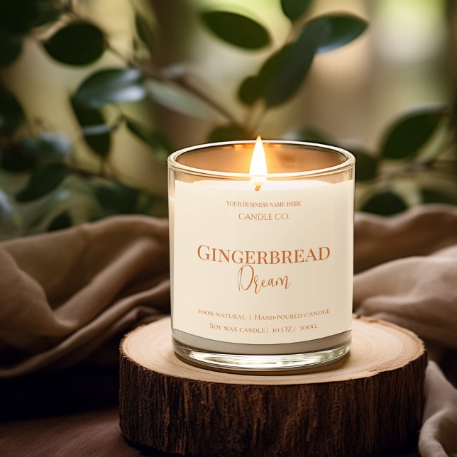 Adesivo Quadrado Cute Gingerbread Man Christmas Candle Label (Criador carregado)