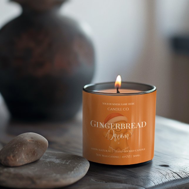 Adesivo Quadrado Cute Gingerbread Man Christmas Candle Label (Criador carregado)