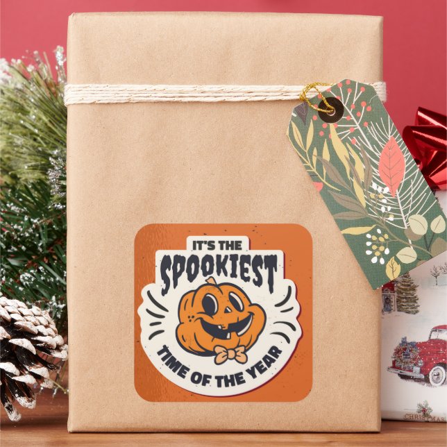 Adesivo Quadrado Cute Halloween Pumpkin (Feriado)