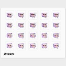 Cute Kawaii Fita Cassete Retro Pastel Roxo Música