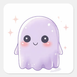 Adesivo Quadrado Cute Kawaii Ghost Sticker | Halloween Aesthetic