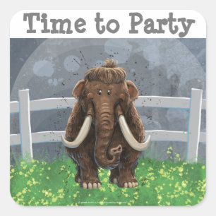 Adesivo Quadrado Cute Mastodon