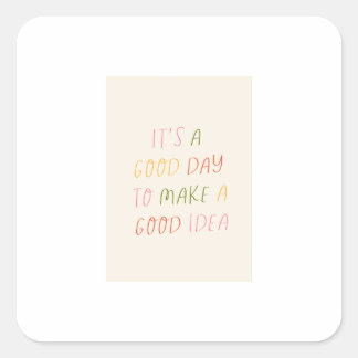 Adesivo Quadrado Cute Pastel Hand Lettering Motivational Quote Art