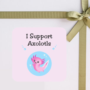 Adesivo Quadrado Cute Purple I Suporta Axolotls Light Color