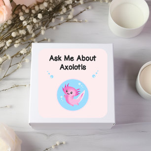 Adesivo Quadrado Cute Purple Me Pergunte Sobre Axolotls Salamander