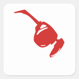 Adesivo Quadrado Cute Red sun glass