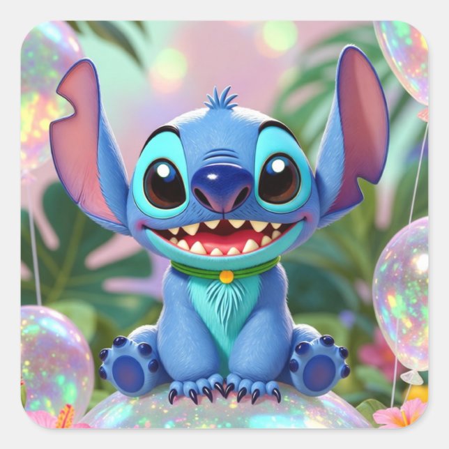 ADESIVO QUADRADO CUTE STITCH  (Frente)