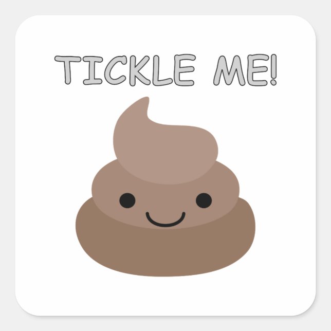 Adesivo Quadrado Cute Tickle Me Poop Emoji (Frente)
