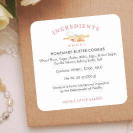 Adesivo Quadrado Cute Watercolor Whisk Pin Ingredient Product