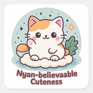 Adesivo Quadrado Cutensidade Acreditável Nyan - Gato Kawaii Cute
