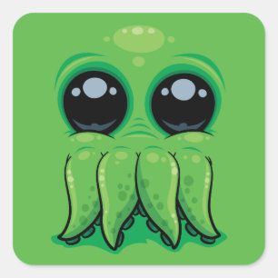 Adesivo Quadrado Cutethulhu Cute Cthulhu Face