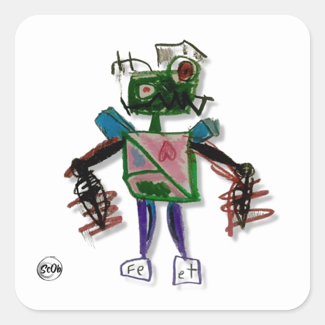 Adesivo Quadrado Cy=Borg Robot Sticker (Frente)