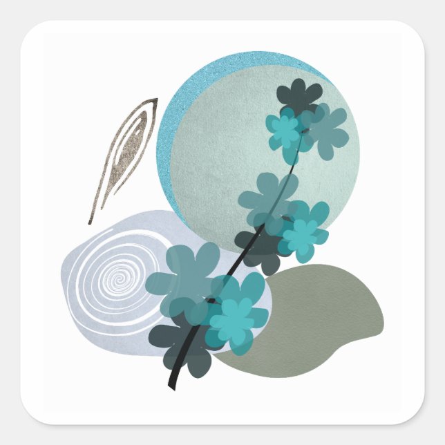 Adesivo Quadrado Cyan Boho (Frente)