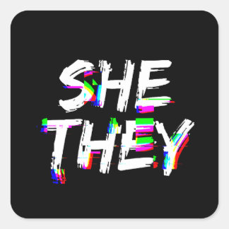 Adesivo Quadrado Cyber Glitch Ela Consubstancia