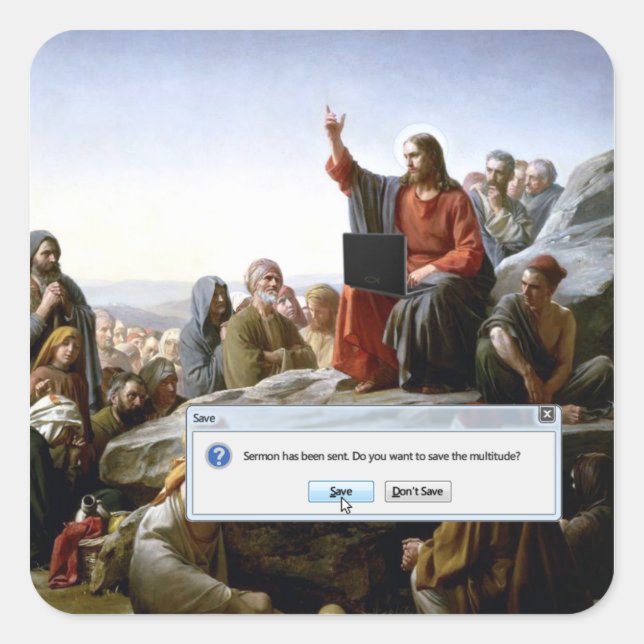 Adesivo Quadrado Cyber Sermon Funny (Frente)