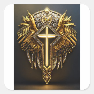 Adesivo Quadrado CyberLion: Estrada Geométrica Futurística