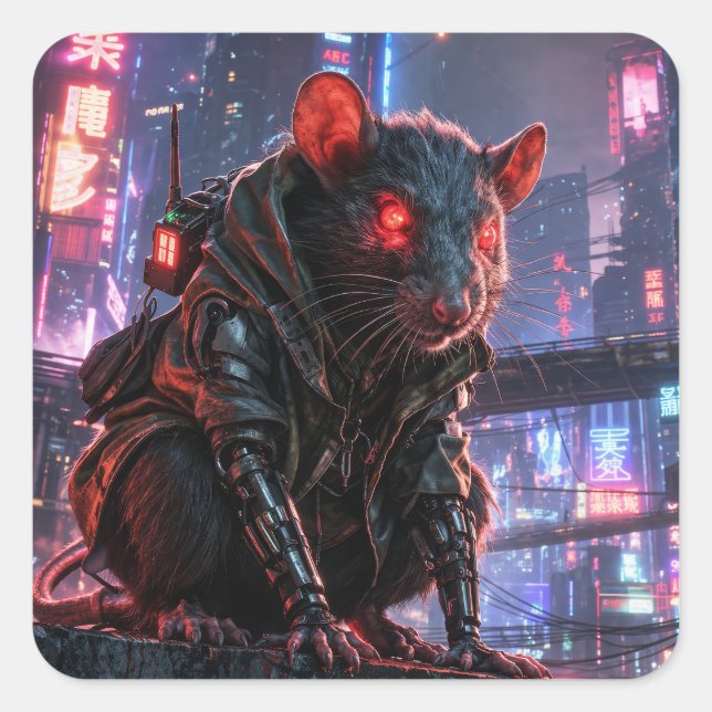 Adesivo Quadrado CyberRat (Frente)
