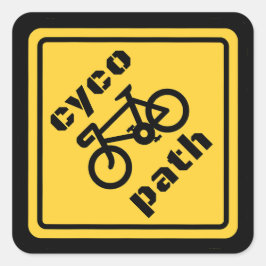 Adesivo Quadrado Cycopath Funny Road Sign for Cycle Lover