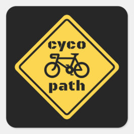 Adesivo Quadrado Cycopath Funny Road Sign for Cycle Lover