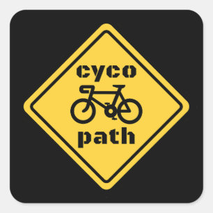 Adesivo Quadrado Cycopath Funny Road Sign for Cycle Lover
