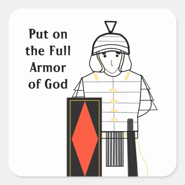 Adesivo Quadrado da Armadura de Deus (Frente)