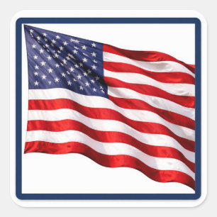 Adesivo Quadrado da Bandeira Americana dos EUA – B