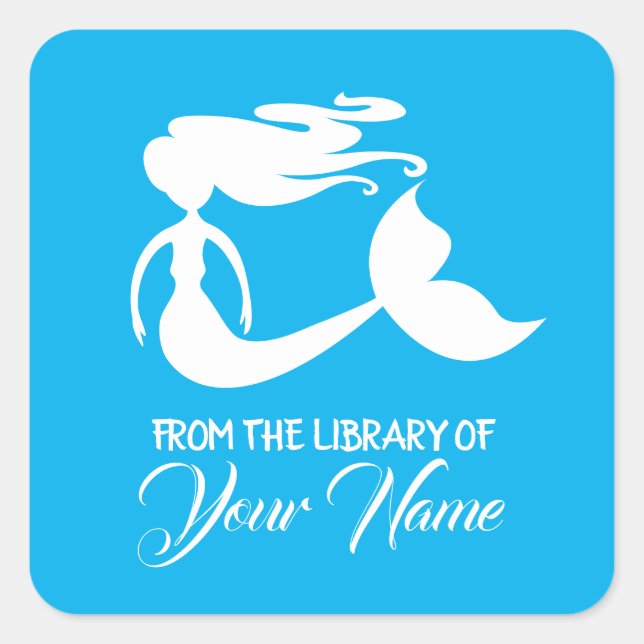 Adesivo Quadrado Da biblioteca de autocolantes para livros infantis