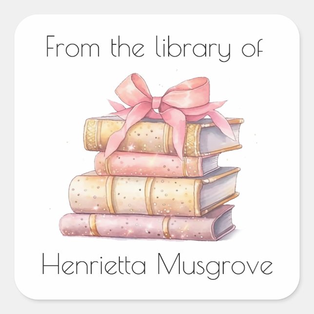 Adesivo Quadrado Da biblioteca de Henrietta (Frente)