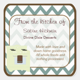 Adesivo Quadrado Da Cozinha de Chevron Pequeno Azul/Marrom