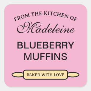 Adesivo Quadrado Da cozinha de muffins de mirtilo