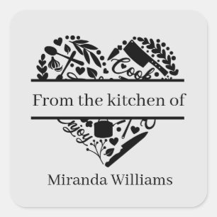 Adesivo Quadrado Da cozinha do nome de adição
