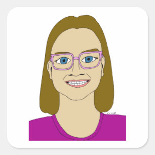 adesivo quadrado da menina