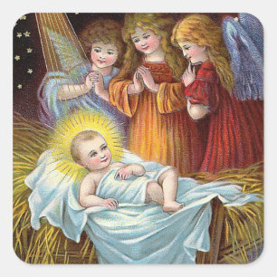 Adesivo Quadrado Da "Natal da cena natividade"