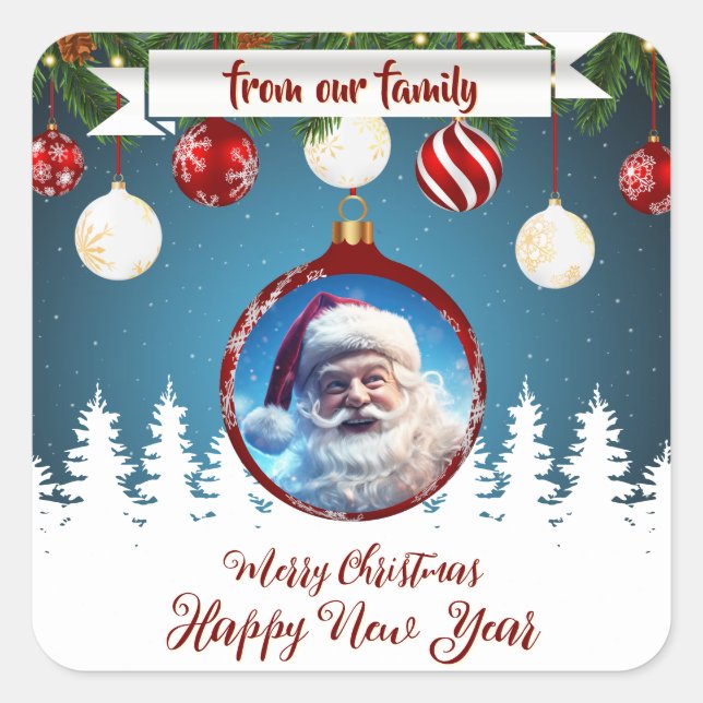 Adesivo Quadrado Da nossa família (Frente)