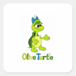 Adesivo Quadrado da Tartaruga Oliva