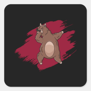 Adesivo Quadrado Dabbing Lama Dab Alpaca Engraçado Crianças Engra