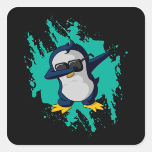 Adesivo Quadrado Dabbing Pinguin Dab Frio Gift Ideia Legal