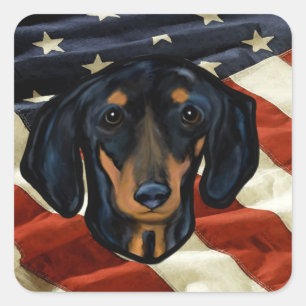 ADESIVO QUADRADO DACHSHUND