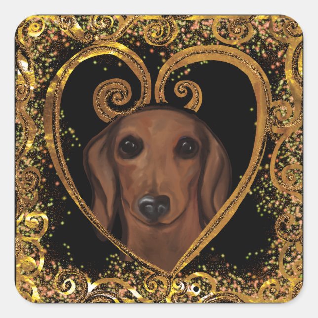 ADESIVO QUADRADO DACHSHUND   (Frente)