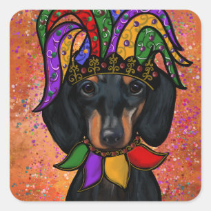 Adesivo Quadrado Dachshund