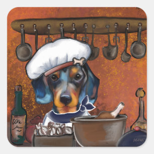 Adesivo Quadrado Dachshund 