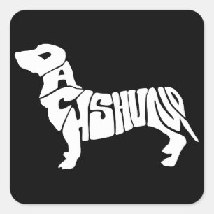 Adesivo Quadrado Dachshund