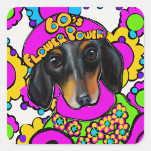 ADESIVO QUADRADO DACHSHUND