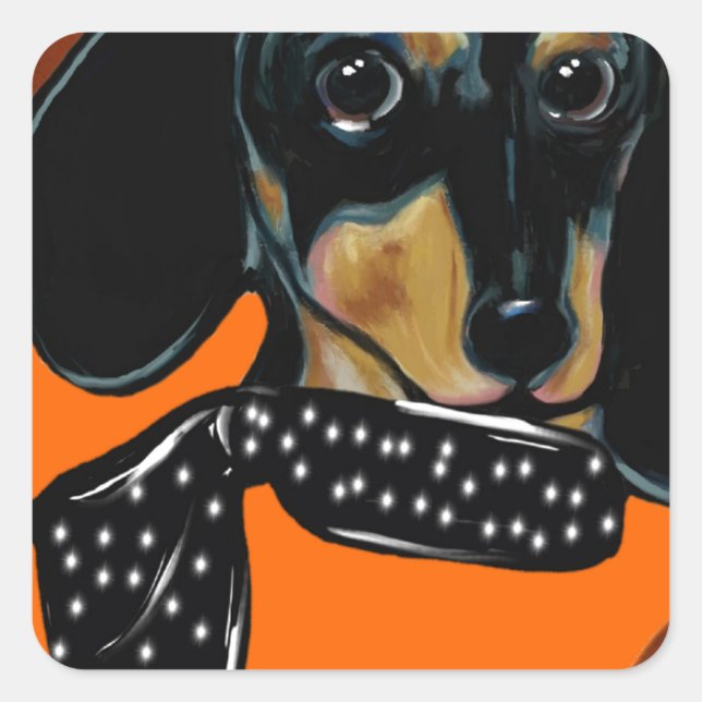 ADESIVO QUADRADO DACHSHUND (Frente)