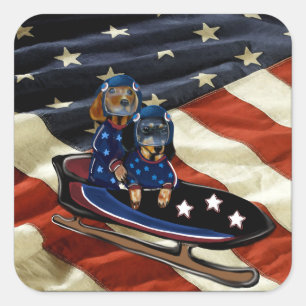 ADESIVO QUADRADO DACHSHUND 