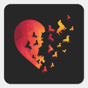 Adesivo Quadrado Dachshund Dog Heart Gifs Para Amantes De Dachshund